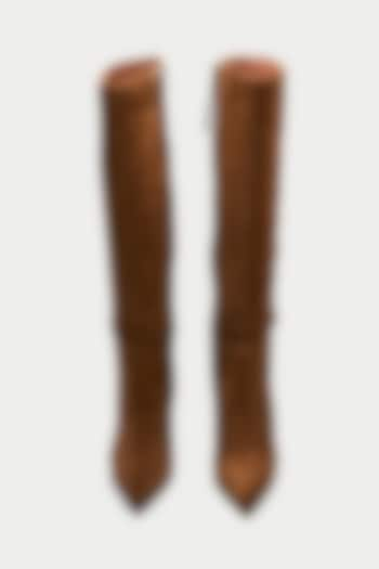 Tan Genuine Leather Knee-High Boots by Oroh at Pernia's Pop Up Shop