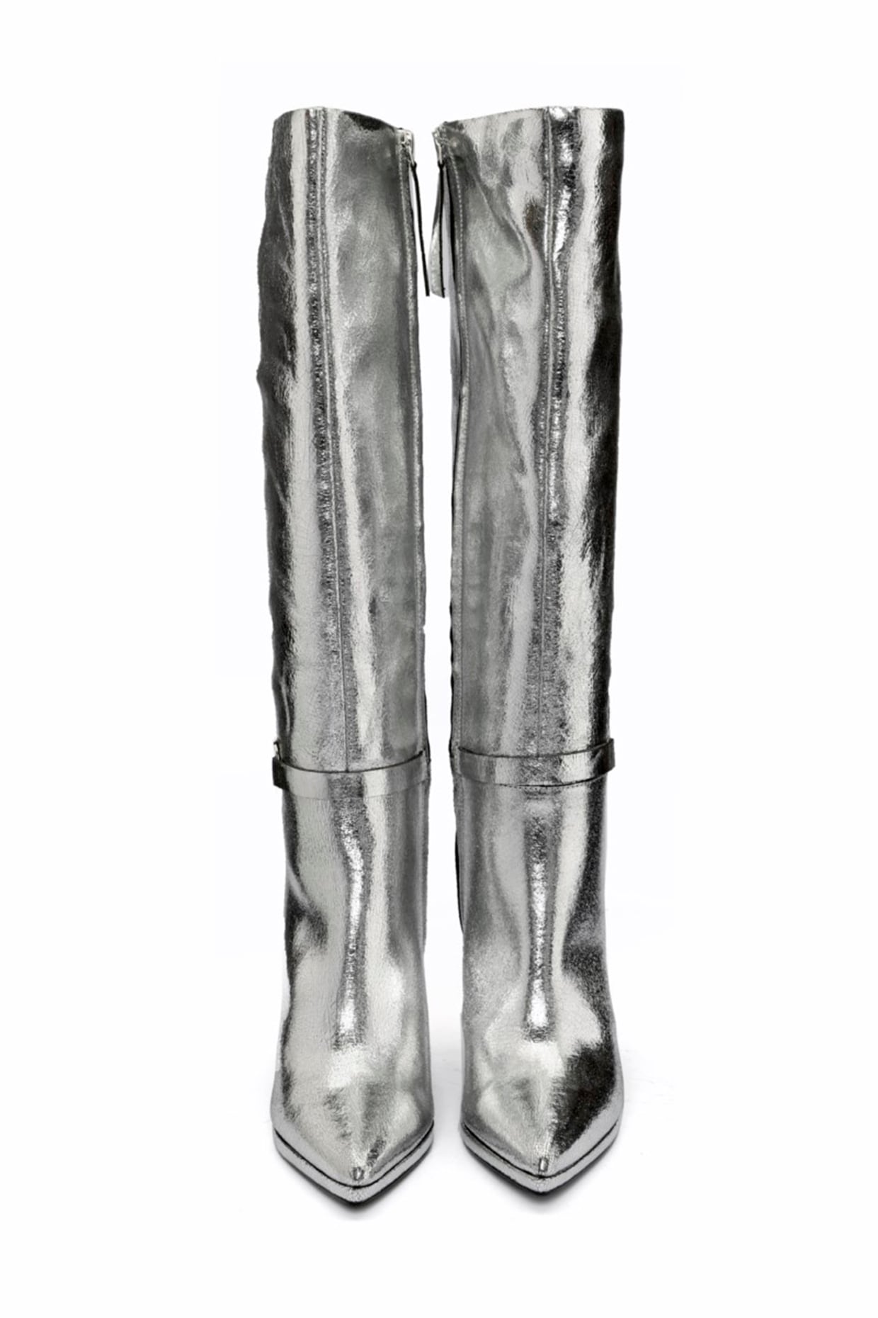 high silver boots
