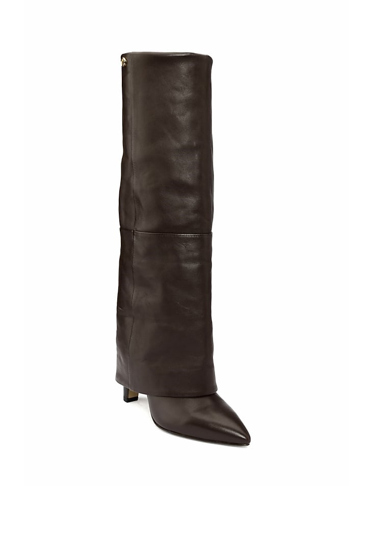 Brown Genuine Leather Over-The-Knee Boots by Oroh at Pernia's Pop Up Shop
