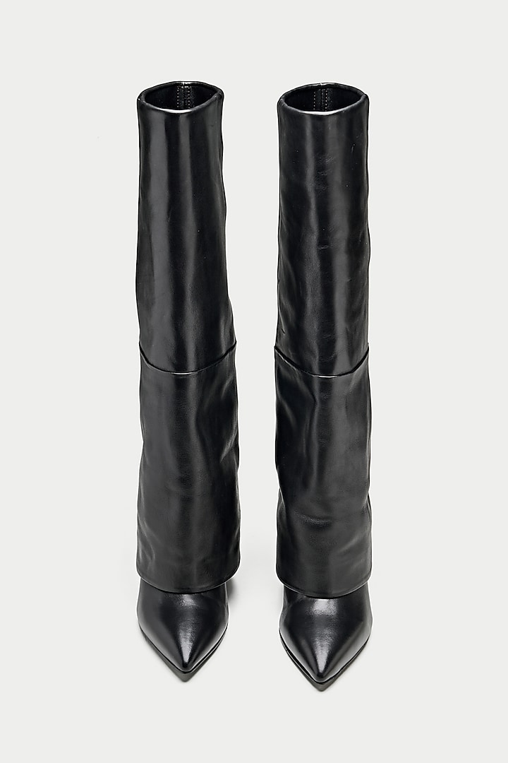 Black Genuine Leather Over-The-Knee Boots by Oroh at Pernia's Pop Up Shop