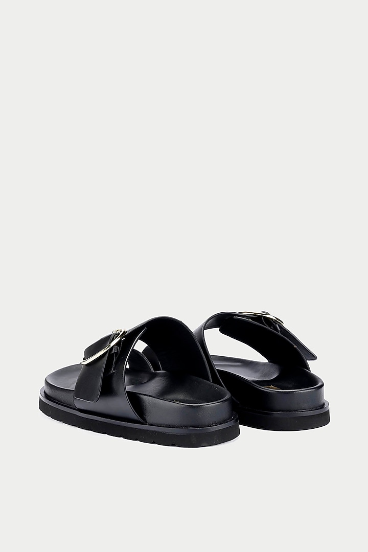 Black Genuine Leather Flats by Oroh at Pernia's Pop Up Shop