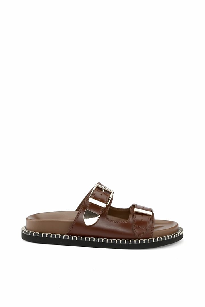 Brown Genuine Leather Flats by Oroh at Pernia's Pop Up Shop