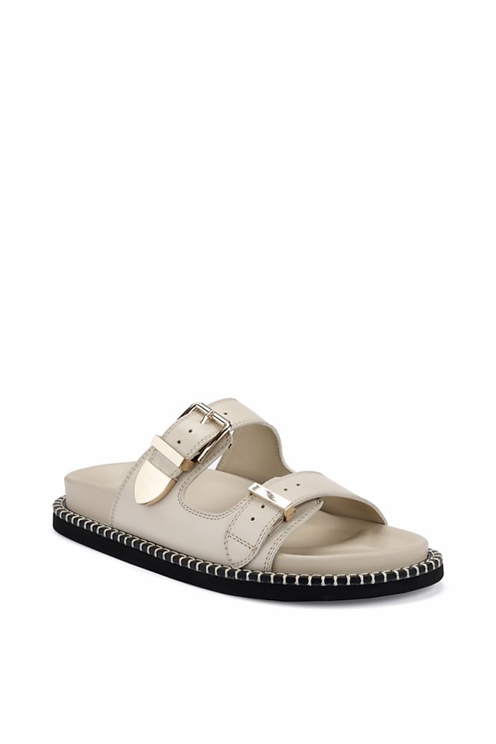 Nude Genuine Leather Flats by Oroh at Pernia's Pop Up Shop