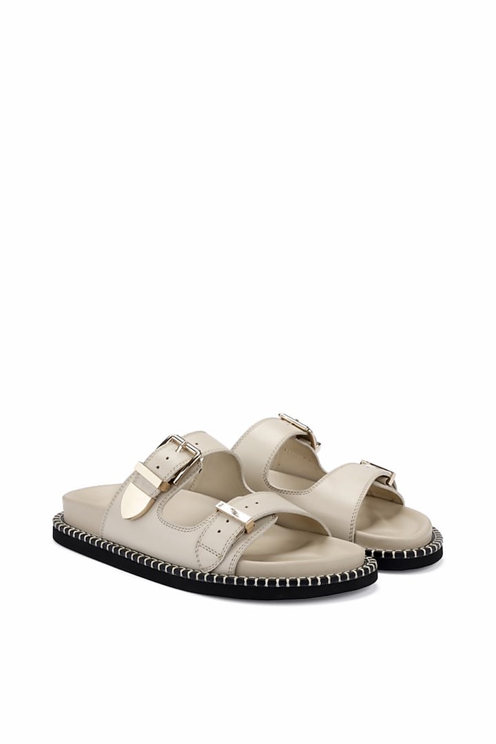 Nude Genuine Leather Flats by Oroh at Pernia's Pop Up Shop