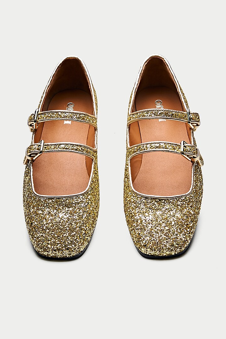 Gold Genuine Leather Ballerina Flats by Oroh at Pernia's Pop Up Shop