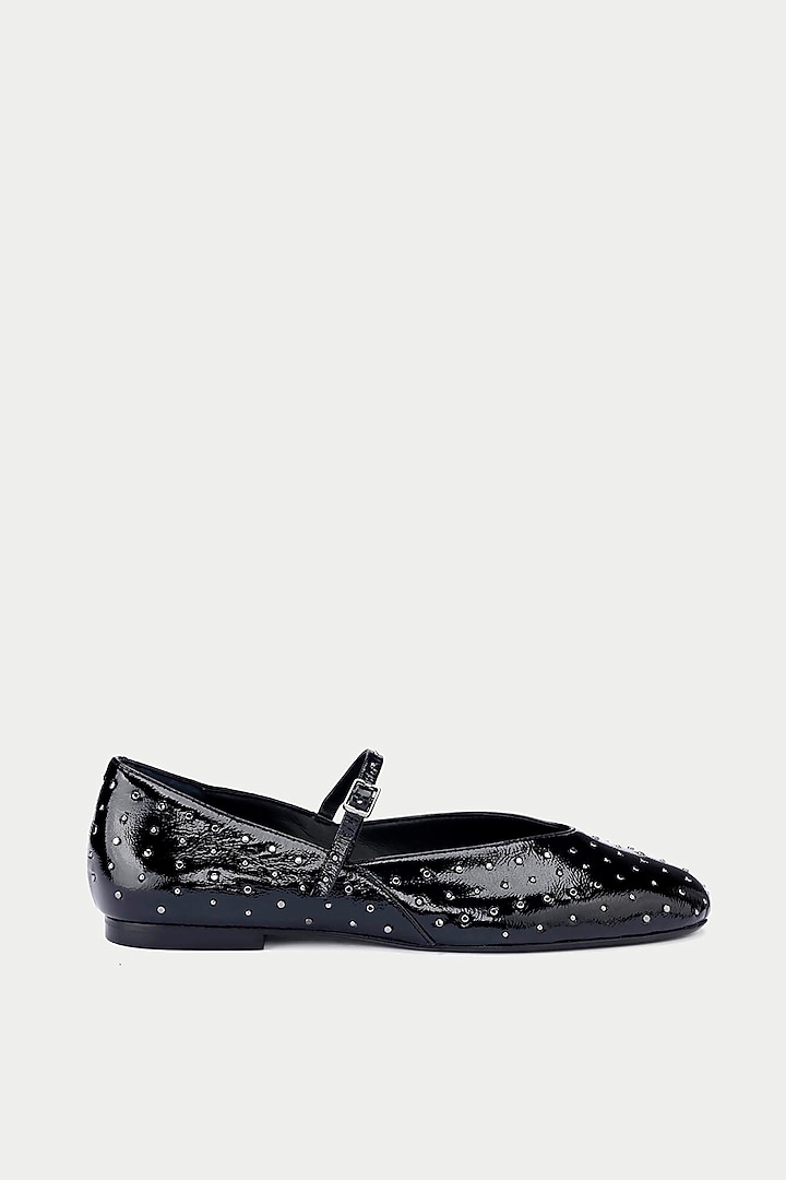 Black Genuine Leather Ballerina Flats by Oroh at Pernia's Pop Up Shop