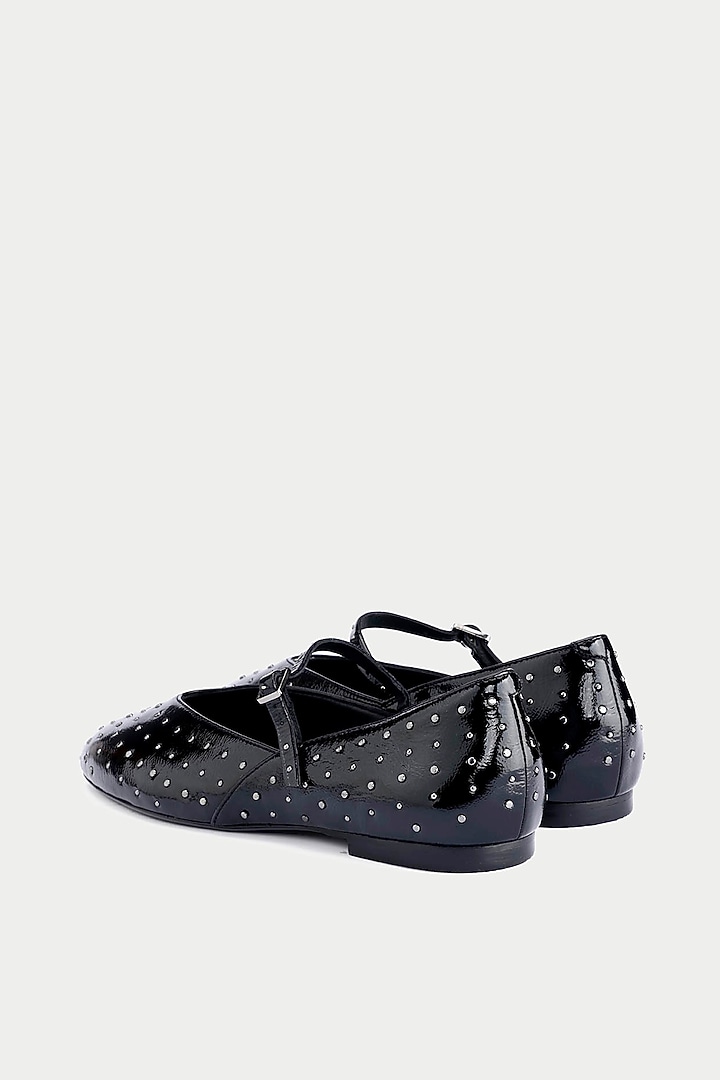 Black Genuine Leather Ballerina Flats by Oroh at Pernia's Pop Up Shop