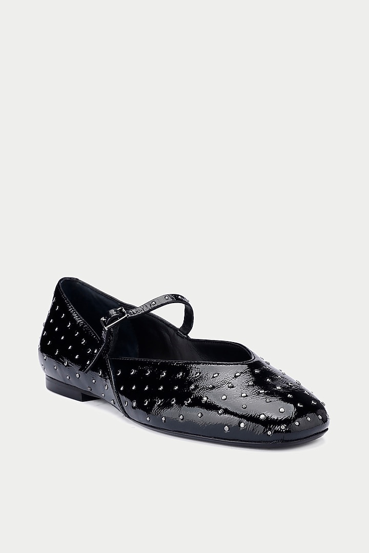 Black Genuine Leather Ballerina Flats by Oroh at Pernia's Pop Up Shop