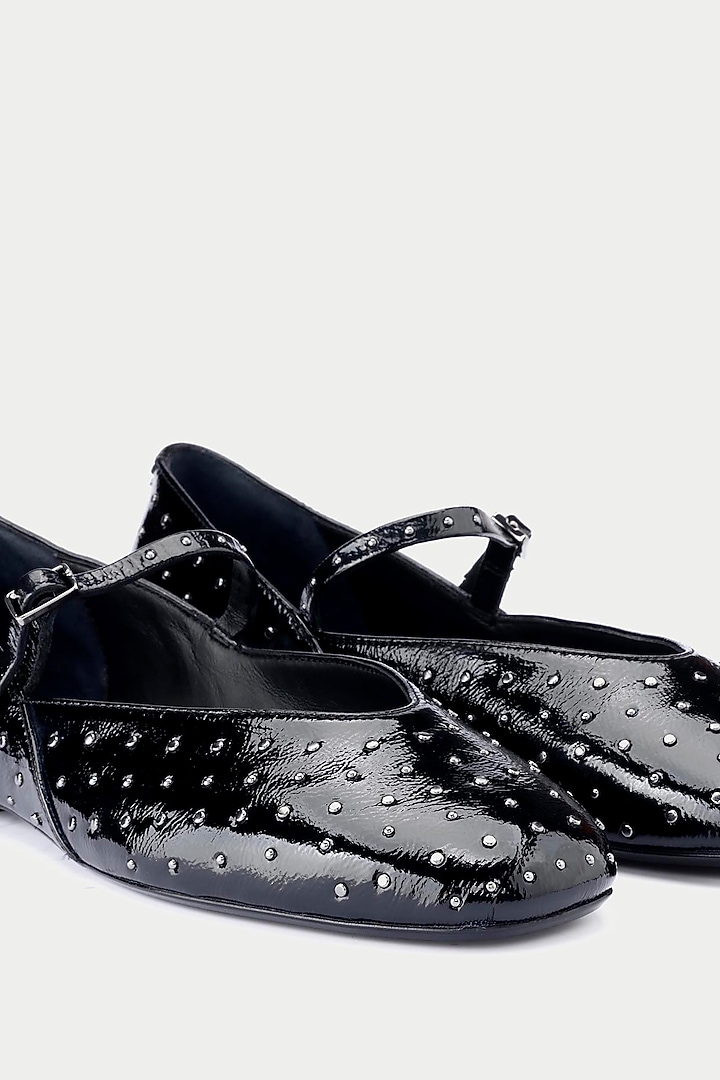 Black Genuine Leather Ballerina Flats by Oroh at Pernia's Pop Up Shop