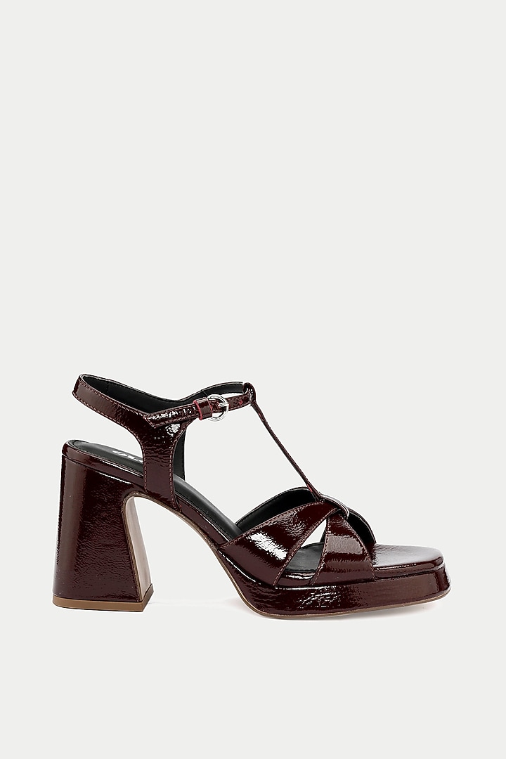Maroon Genuine Leather Heels by Oroh at Pernia's Pop Up Shop