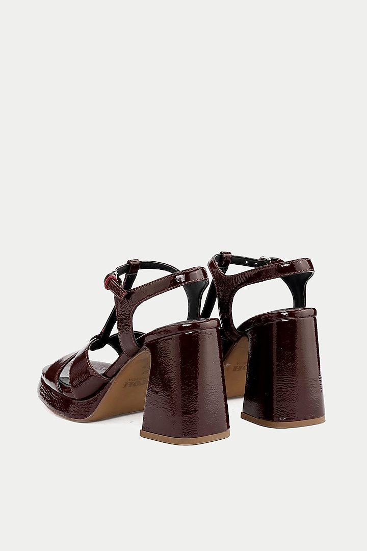 Maroon Genuine Leather Heels by Oroh at Pernia's Pop Up Shop