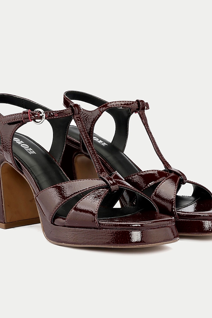 Maroon Genuine Leather Heels by Oroh at Pernia's Pop Up Shop