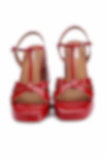 Red Genuine Leather Heels by Oroh at Pernia's Pop Up Shop
