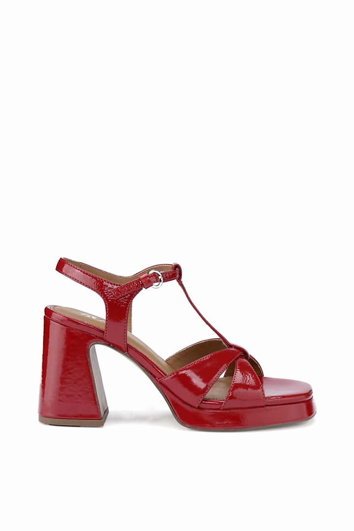 Red Genuine Leather Heels by Oroh at Pernia's Pop Up Shop