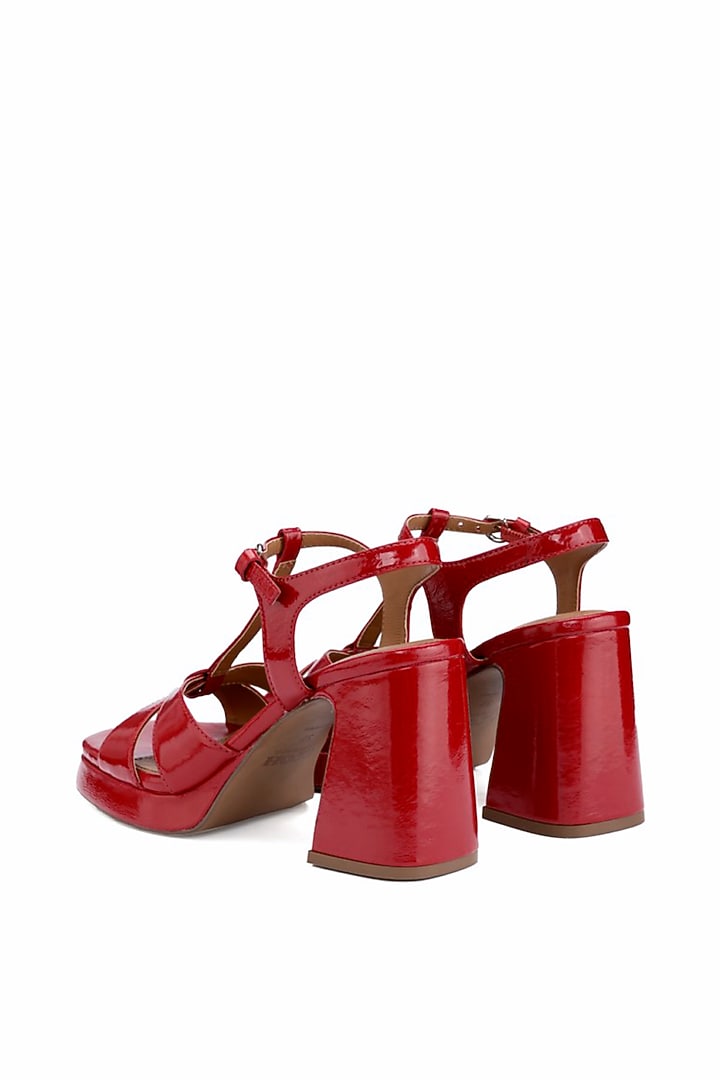 Red Genuine Leather Heels by Oroh at Pernia's Pop Up Shop