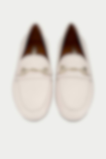 White Genuine Leather Loafers by Oroh at Pernia's Pop Up Shop