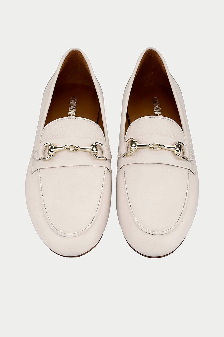 White Genuine Leather Loafers by Oroh at Pernia's Pop Up Shop