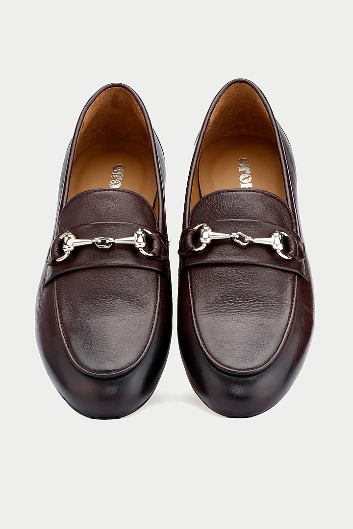 Brown Genuine Leather Loafers by Oroh at Pernia's Pop Up Shop