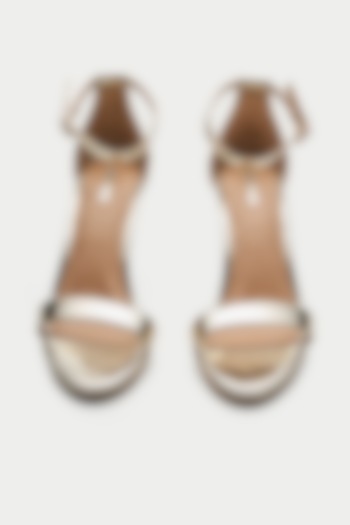 Gold Genuine Leather Heels by Oroh at Pernia's Pop Up Shop