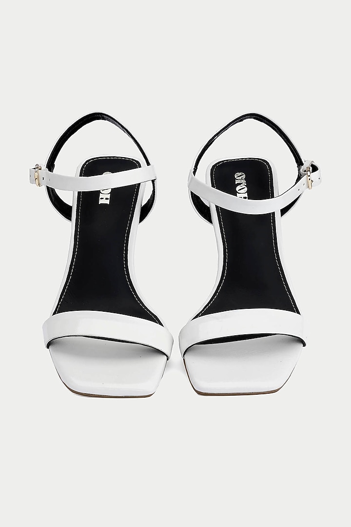 White Genuine Leather Heels by Oroh at Pernia's Pop Up Shop