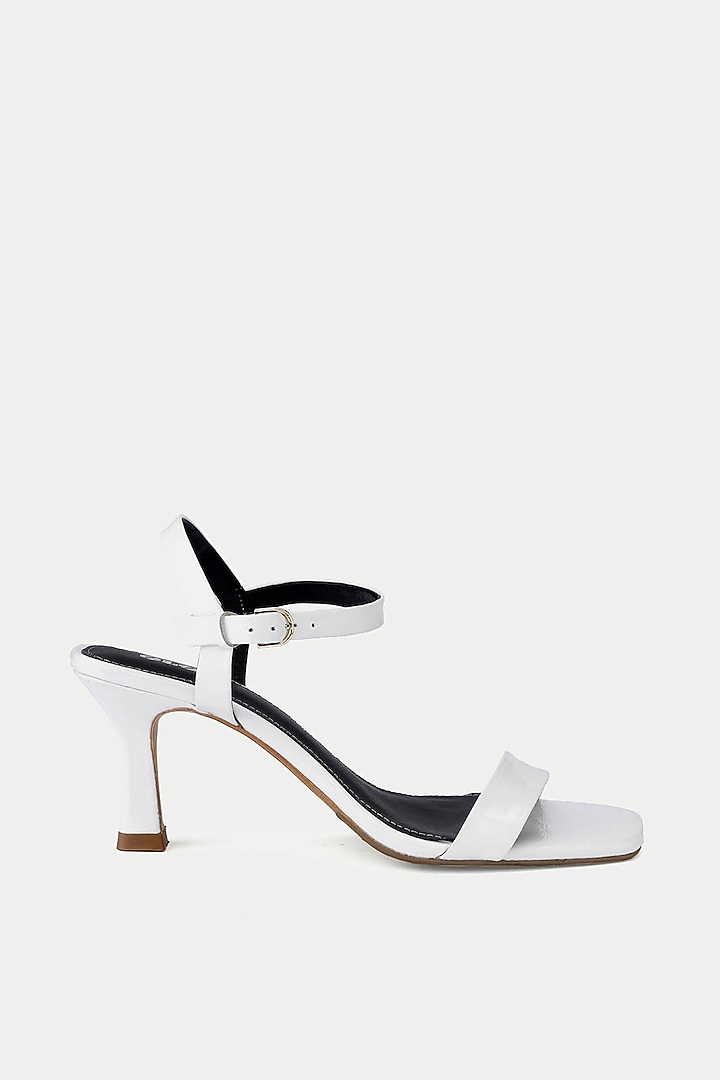White Genuine Leather Heels by Oroh at Pernia's Pop Up Shop