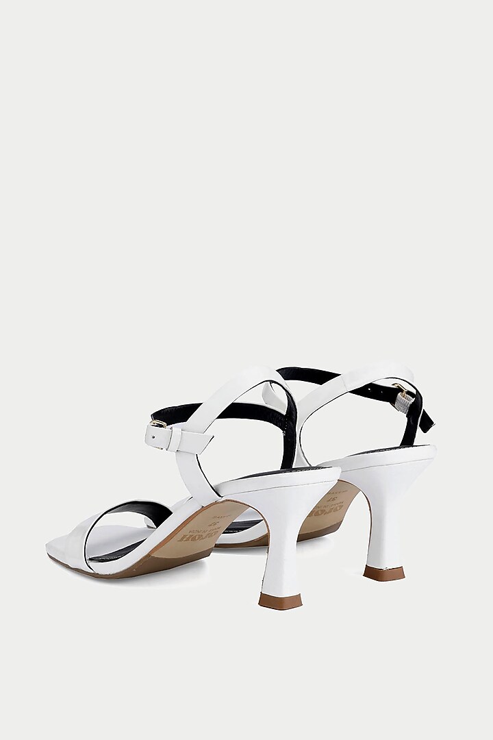 White Genuine Leather Heels by Oroh at Pernia's Pop Up Shop
