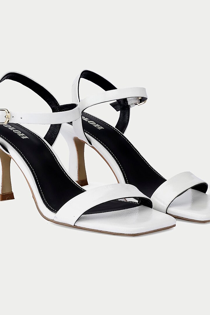 White Genuine Leather Heels by Oroh at Pernia's Pop Up Shop