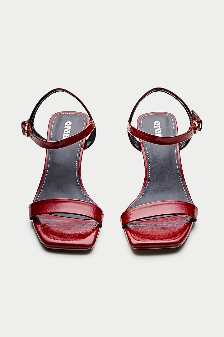 Maroon Genuine Leather Heels by Oroh at Pernia's Pop Up Shop