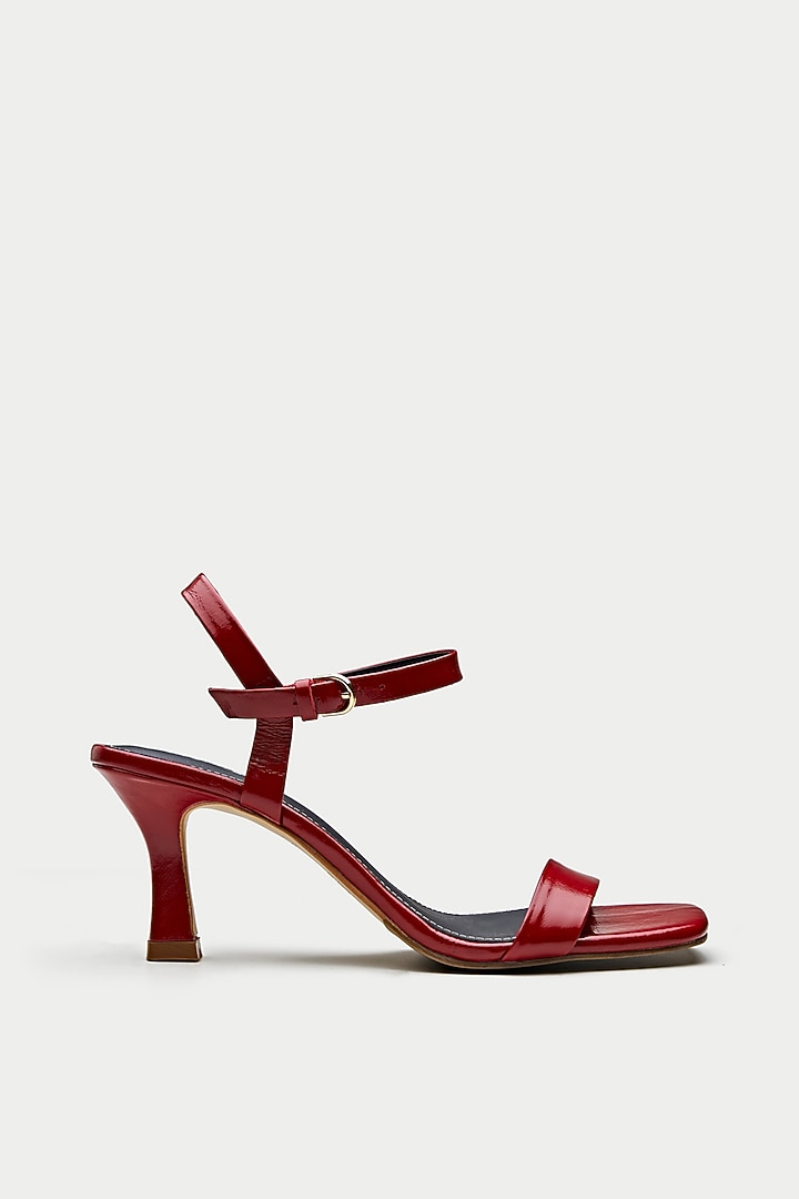 Maroon Genuine Leather Heels by Oroh at Pernia's Pop Up Shop