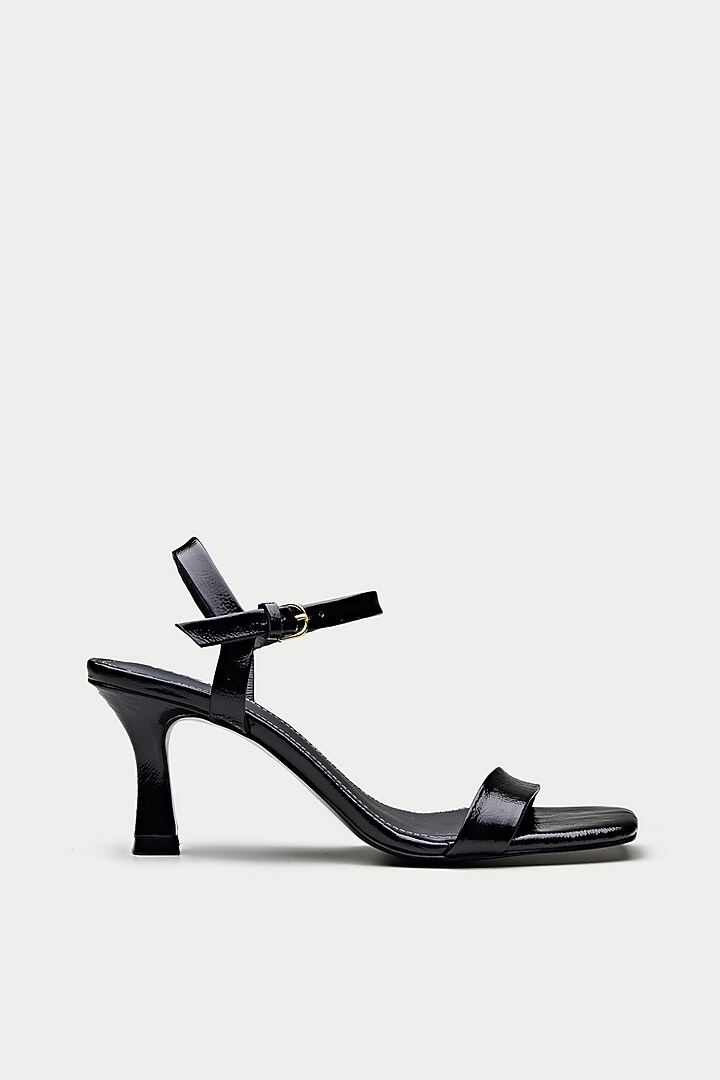 Black Genuine Leather Heels by Oroh at Pernia's Pop Up Shop