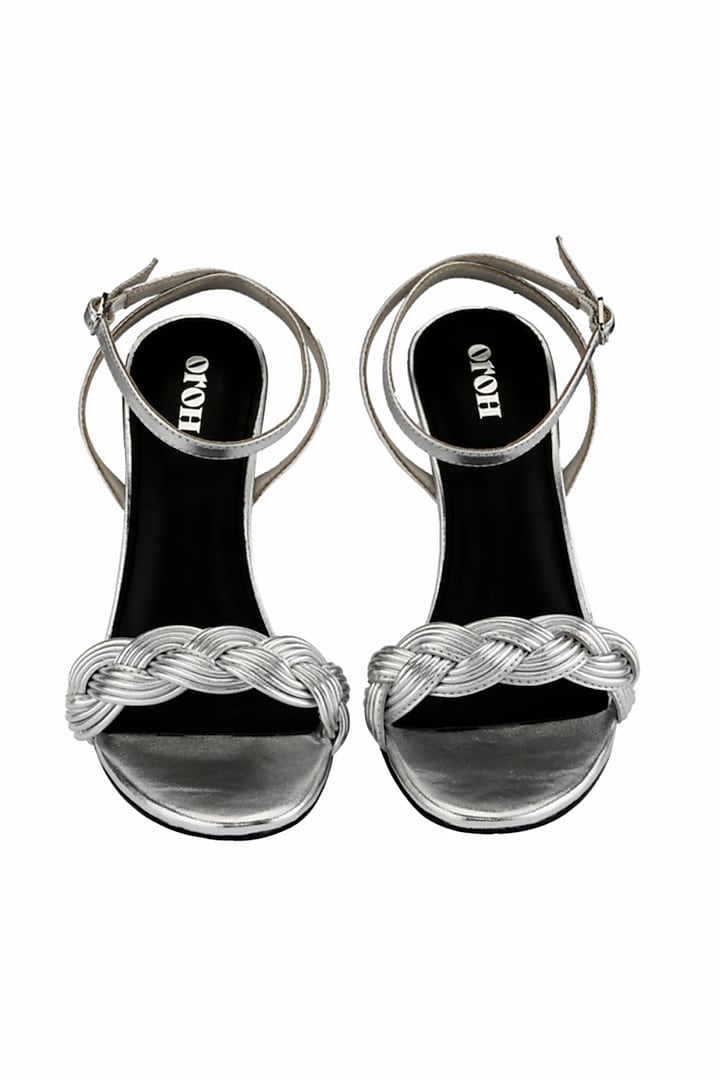 Silver Genuine Leather Stiletto Heels by Oroh at Pernia's Pop Up Shop