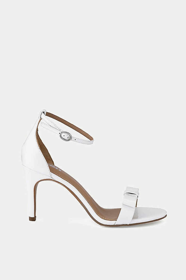 White Genuine Leather Heels by Oroh at Pernia's Pop Up Shop