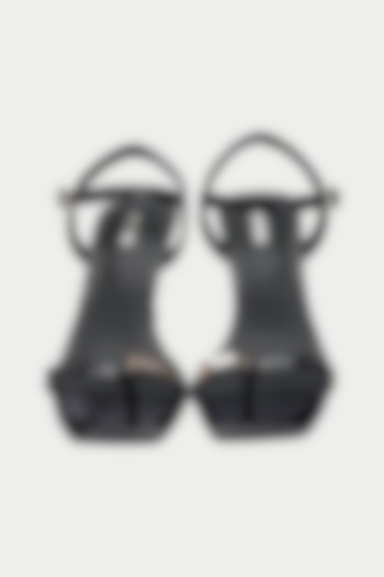 Black Genuine Leather Heels by Oroh at Pernia's Pop Up Shop