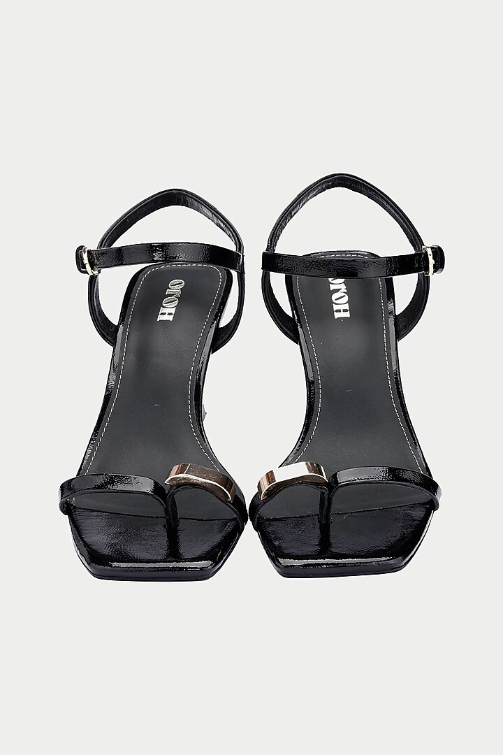 Black Genuine Leather Heels by Oroh at Pernia's Pop Up Shop