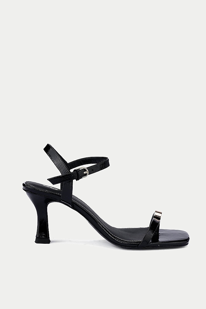Black Genuine Leather Heels by Oroh at Pernia's Pop Up Shop