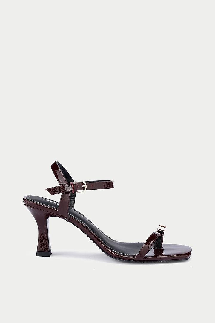 Maroon Genuine Leather Heels by Oroh at Pernia's Pop Up Shop