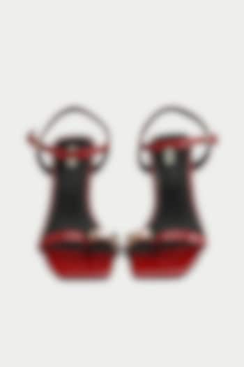 Red Genuine Leather Heels by Oroh at Pernia's Pop Up Shop