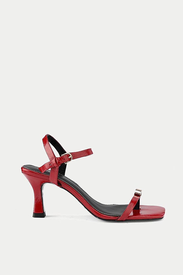 Red Genuine Leather Heels by Oroh at Pernia's Pop Up Shop