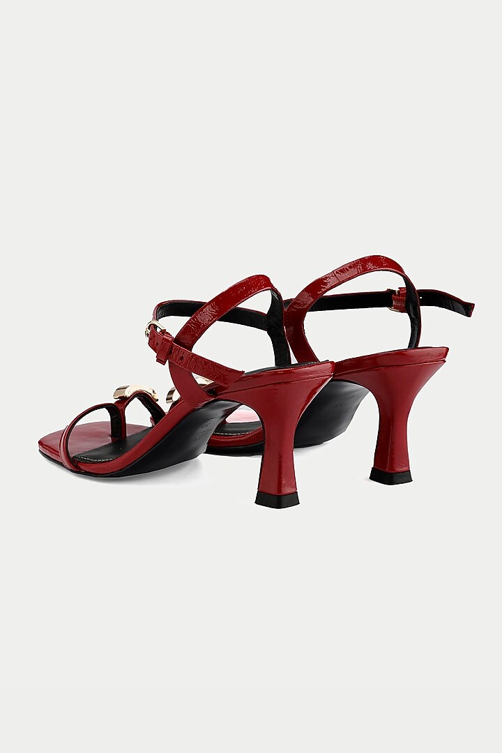 Red Genuine Leather Heels by Oroh at Pernia's Pop Up Shop