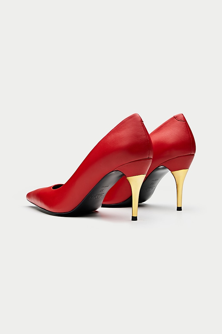Red Genuine Leather Pump Heels by Oroh at Pernia's Pop Up Shop
