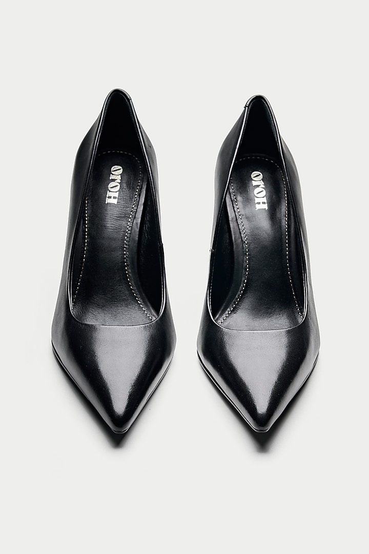 Black Genuine Leather Pump Heels by Oroh at Pernia's Pop Up Shop