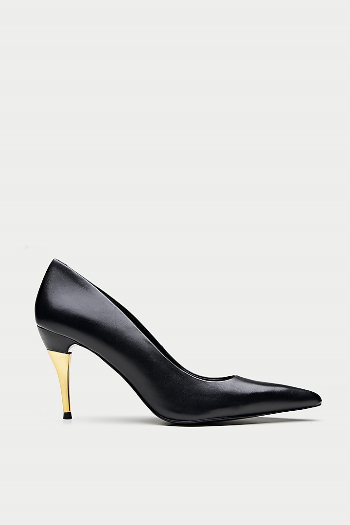 Black Genuine Leather Pump Heels by Oroh at Pernia's Pop Up Shop