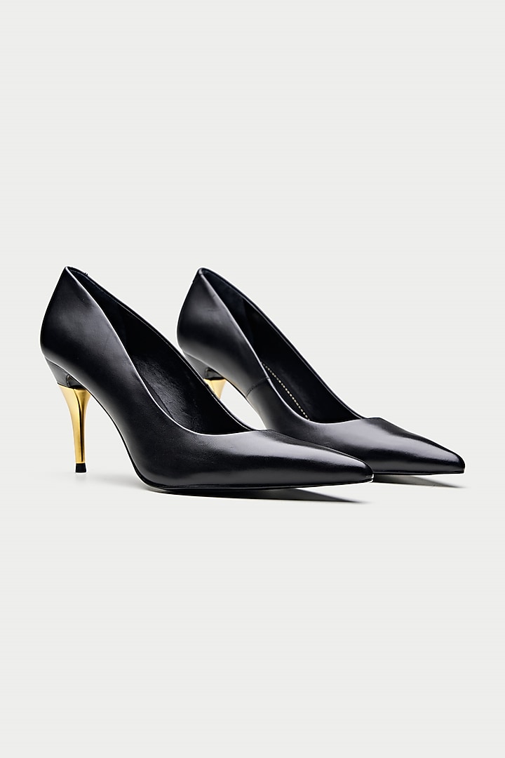 Black Genuine Leather Pump Heels by Oroh at Pernia's Pop Up Shop