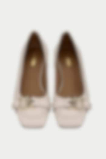 Nude Genuine Leather Pump Heels by Oroh at Pernia's Pop Up Shop