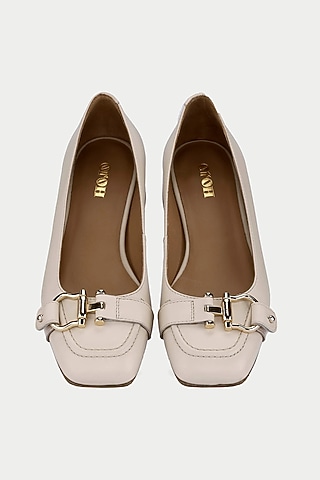 Nude Genuine Leather Pump Heels by Oroh