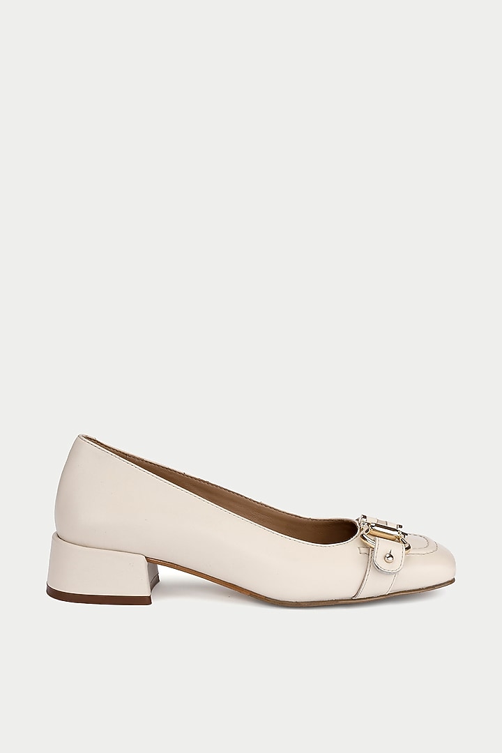 Nude Genuine Leather Pump Heels by Oroh at Pernia's Pop Up Shop