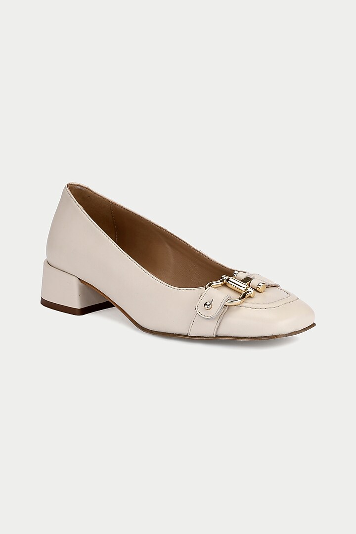 Nude Genuine Leather Pump Heels by Oroh at Pernia's Pop Up Shop