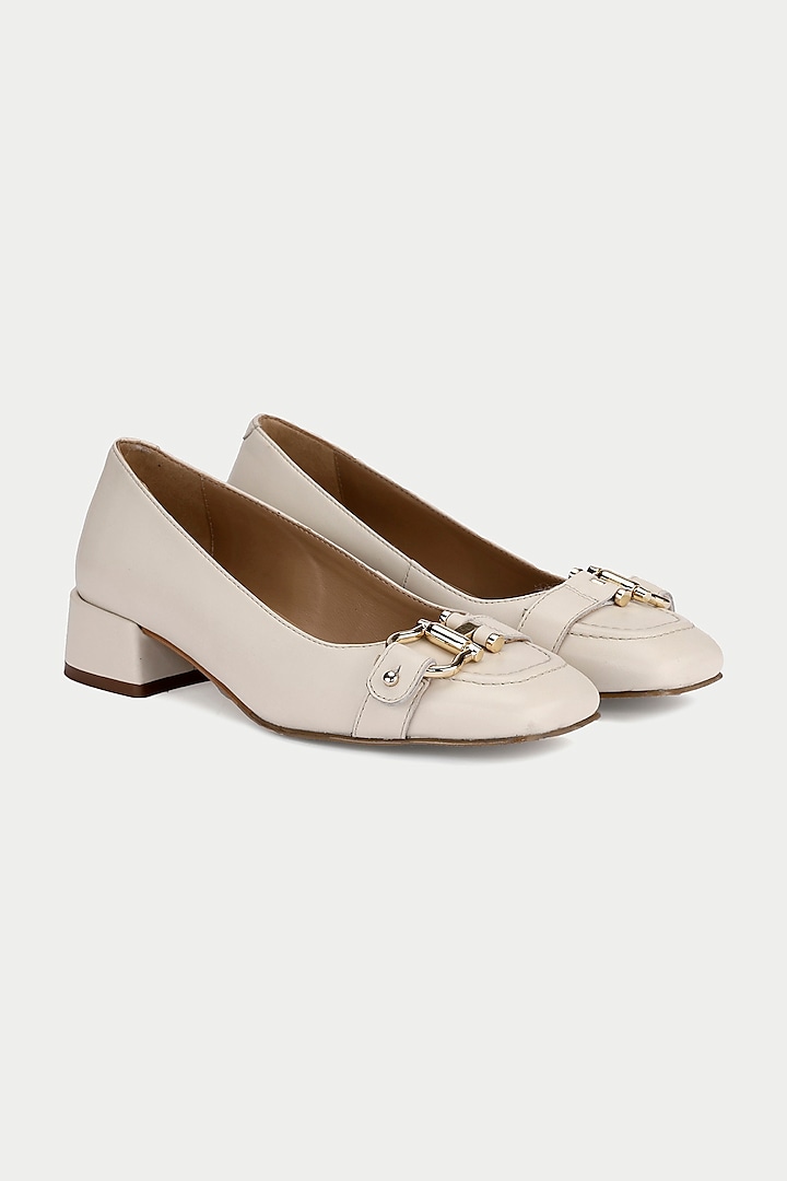 Nude Genuine Leather Pump Heels by Oroh at Pernia's Pop Up Shop
