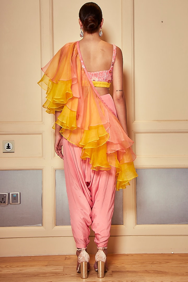 Flamingo Pink Low Crotch Pant Set by Oru at Pernia's Pop Up Shop