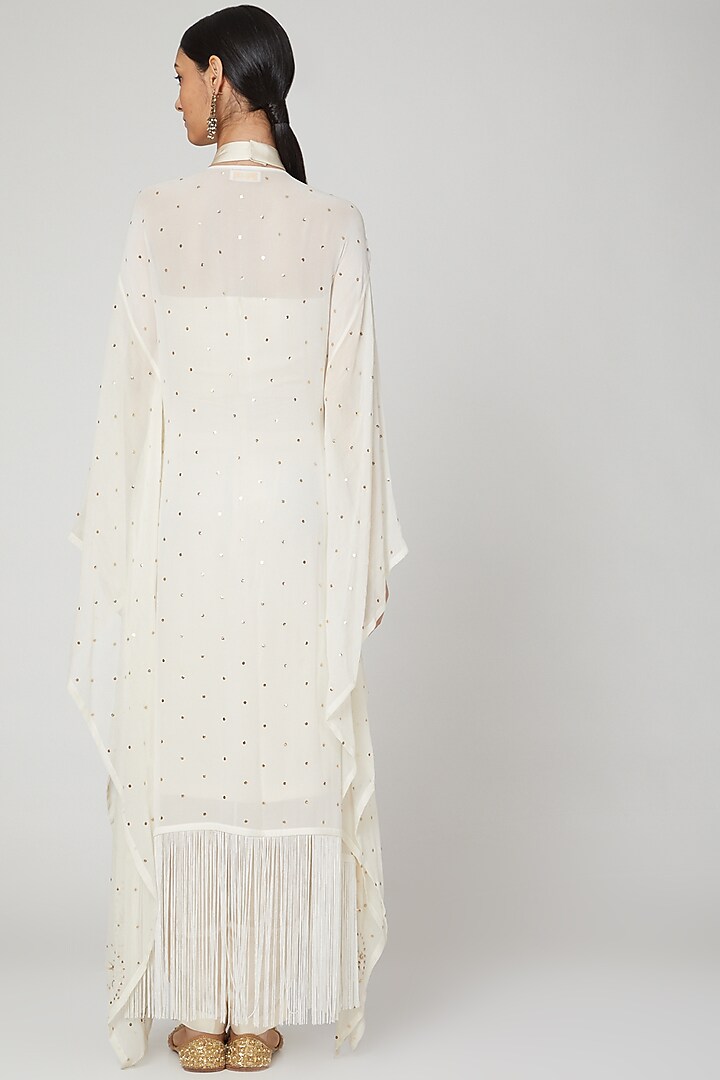 Off White Embroidered Kaftan Set by Oru at Pernia's Pop Up Shop